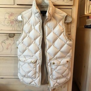 J.Crew Cream Down Quilt Puffer Vest